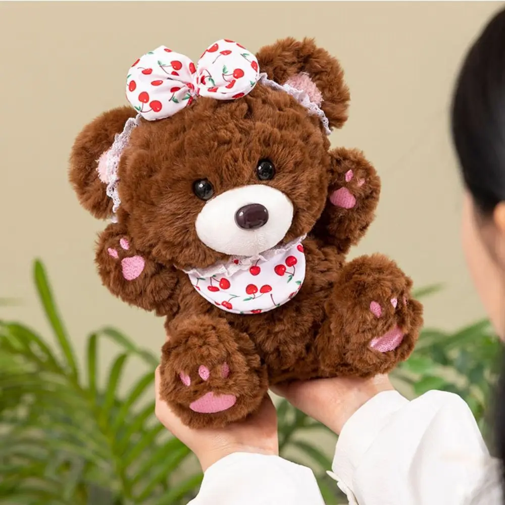 Nieuwigheid PP Katoen Strik Beer Pop Aardbei Kers Beer Zachte Simulatie Knuffels Pop Volwassenen Kinderen