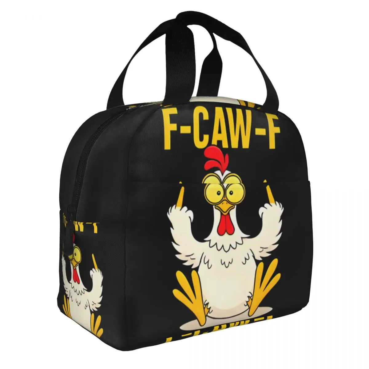 Funny F-Caw-F Chicken FCAWF Insulated Lunch Tote Bag for Women Portable Cooler Thermal Bento Box Work School Travel