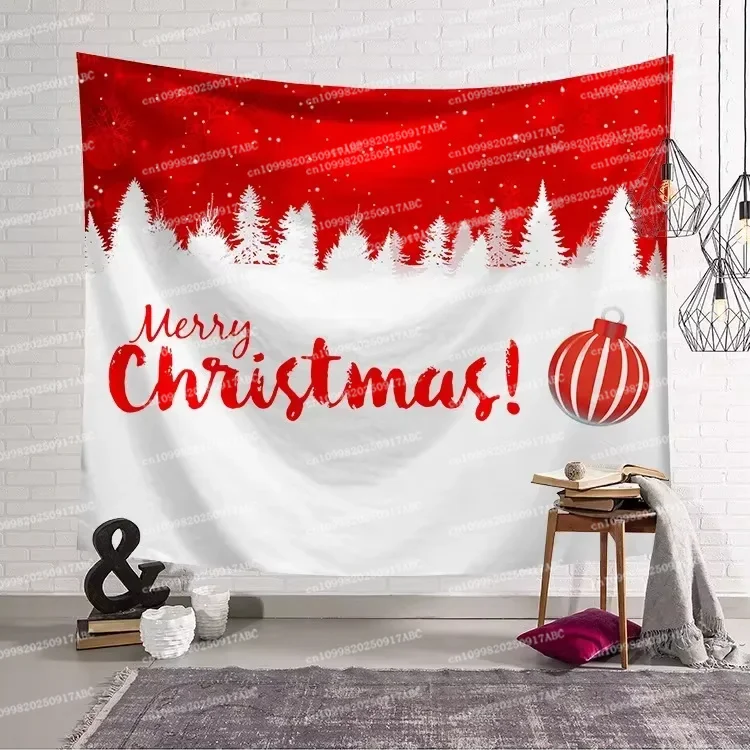 عيد الميلاد قماش مزخرف جداري ثلج لغرفة النوم نسيج سانت كلوز المنزل نسيج الجدار الديكور الذهبي الأيائل الجدار الشنق نسيج #2