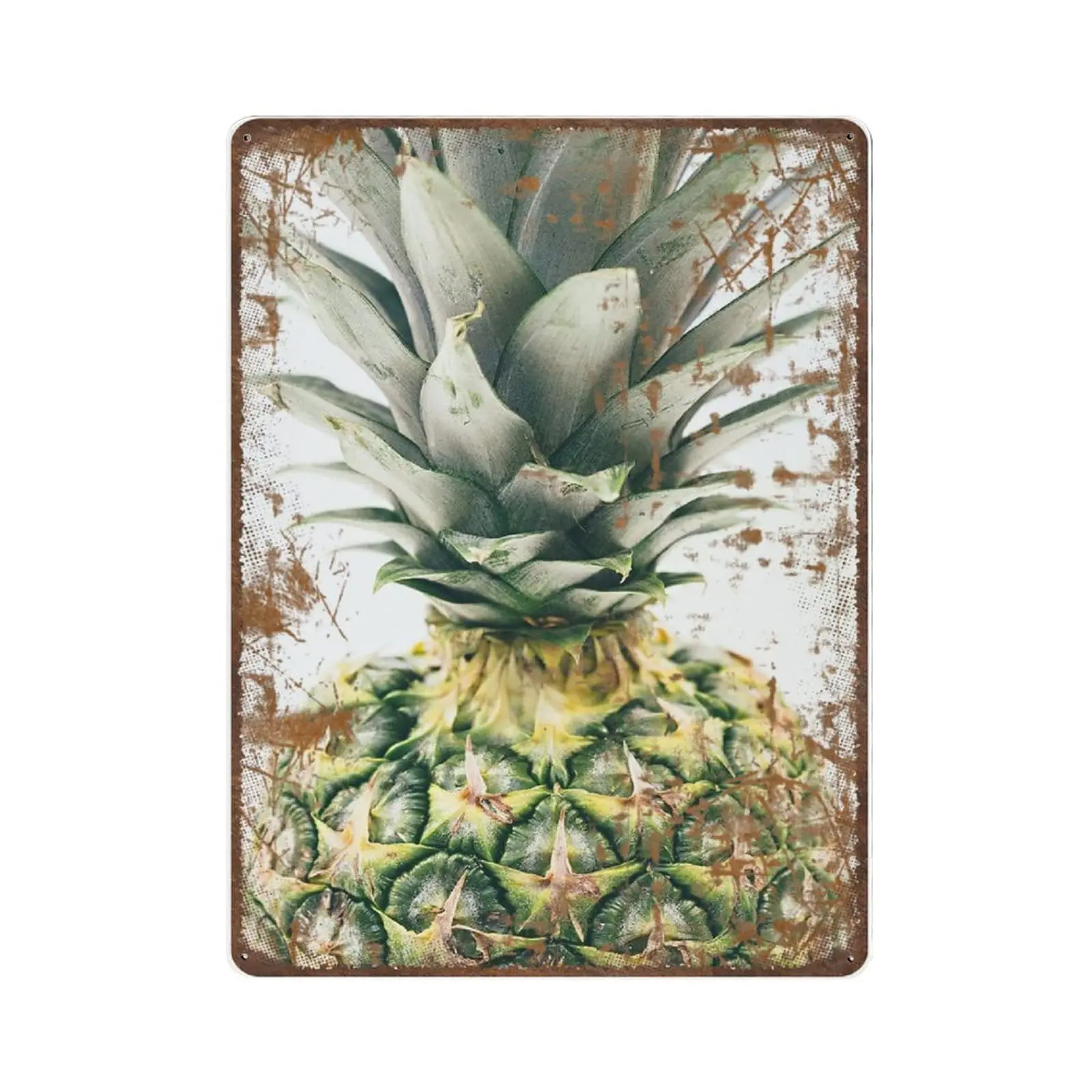 

Shabby Durable Thick Metal Sign,Pineapple Fruit Kitchen Tin Sign,Vintage Wall Decor，Novelty Signs for Home Kitchen Cafe Bar Man