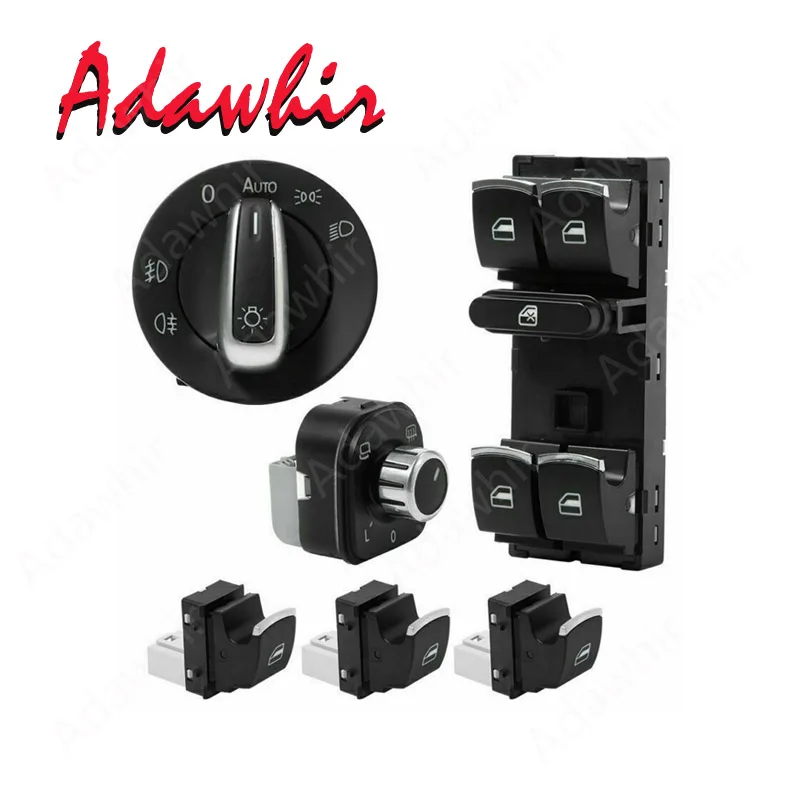 mirror headlight switch window switch set for VW Golf MK5 6 Jetta MK5 Passat B6 B7 Tiguan 5ND 959 565A 5ND 959 857 5ND941431B