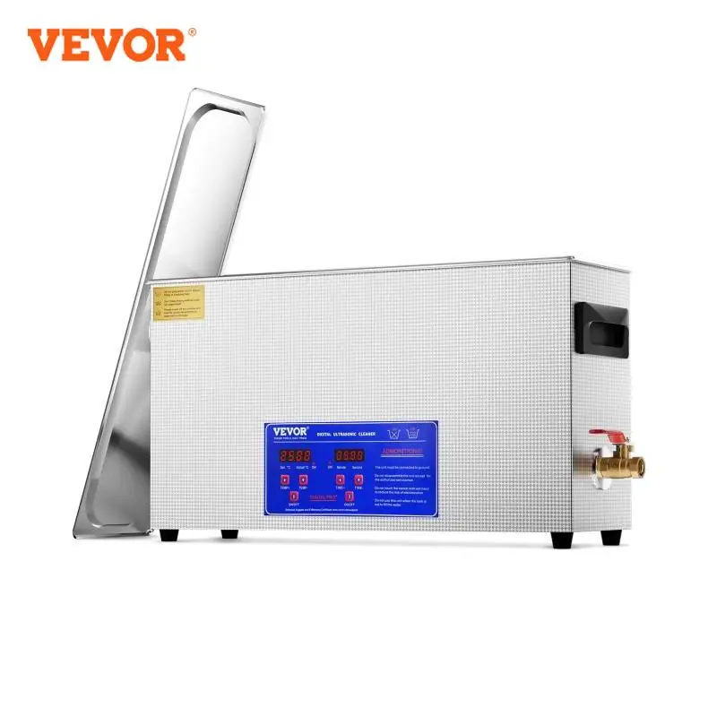 

VEVOR 2/3/6/10/15/30L 300W Professional Ultra Sonic 40kHz Digital Ultrasonic with Timer&Heater with Basket for Gun Parts Bullets