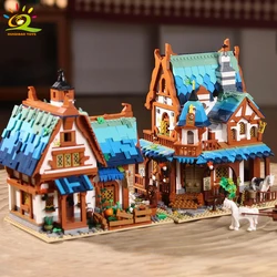 HUIQIBAO MOC Castle City Medieval Architecture Style House micro Building Blocks mini Brick Construction Toys for Children Gifts