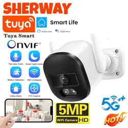 2K UHD Wifi PTZ Camera Tuya Smart Outdoor Home Security Video Surveillance 5MP Wireless IP Cameras AI Automatic Human Tracking