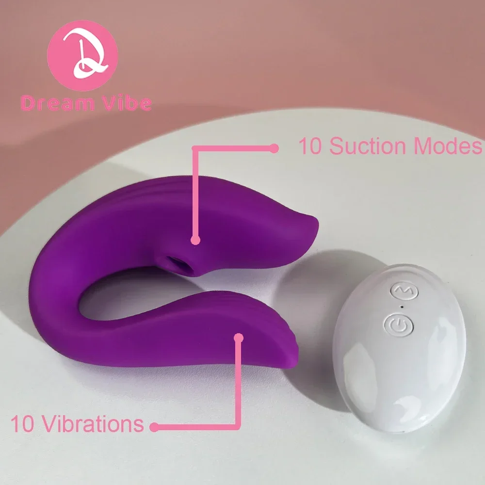 Remote Control Wearable Panty Vibe Women's Clit and Vaginal Sex Toy U Shape Couple Toy Sucker Female Masturbator Dildo Massager view 2