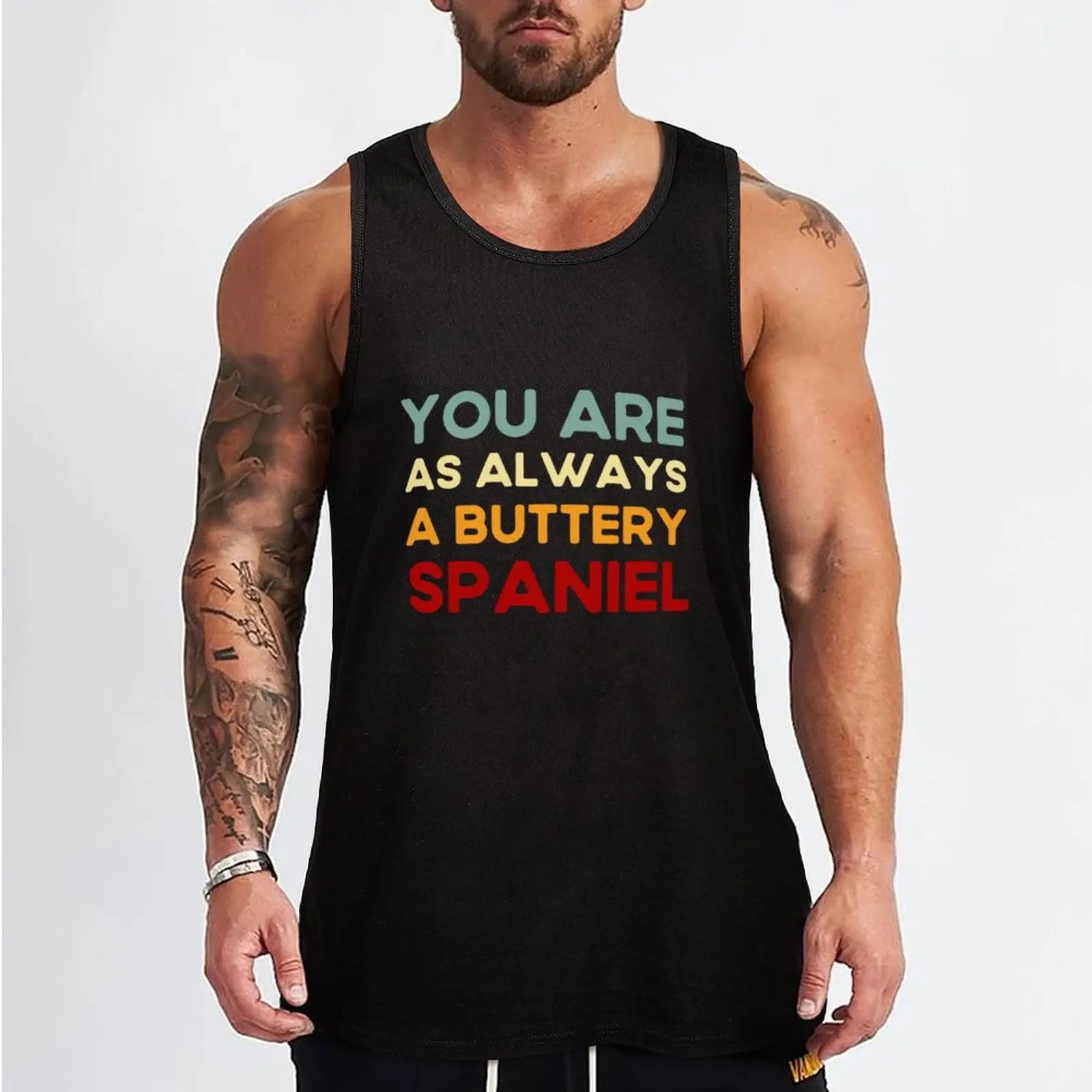 Bob Mortimer Train Guy - Buttery spaniel Meme Gift Tank Top mens gym clothes Men's summer vest gym