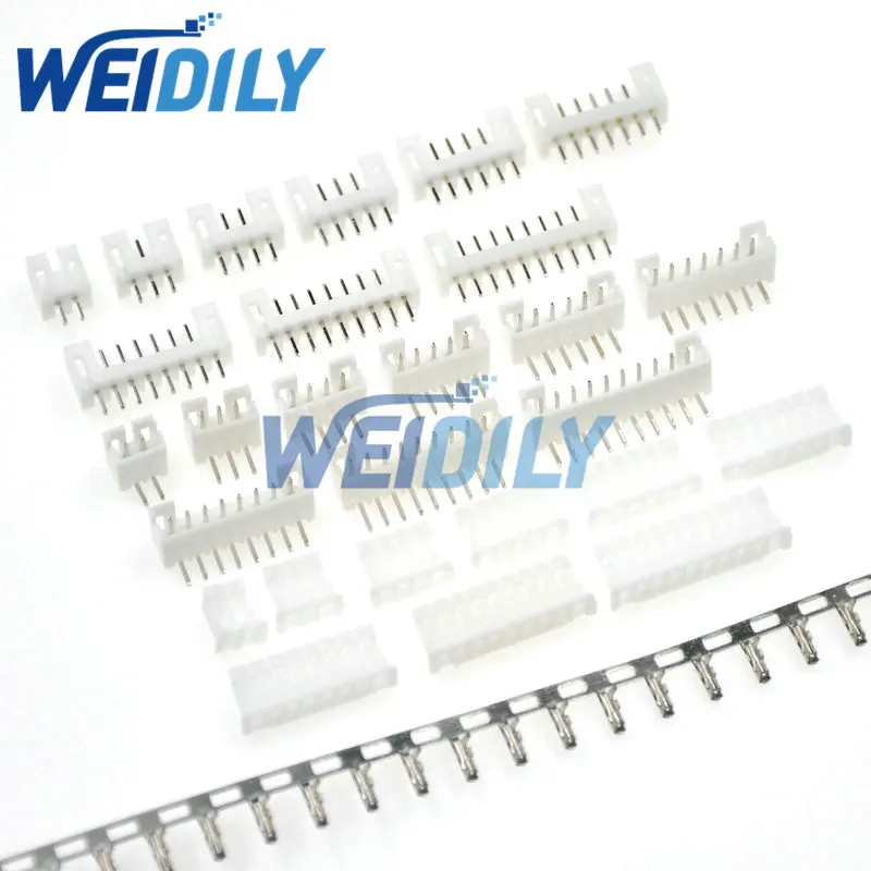 50PCS PH2.0 Connector 2.0mm Pitch Straight/Right Angle Pin Female Housing Shell Plug 2P 3P 4P 5P 6P7P8P9P 10P Terminal For PCB