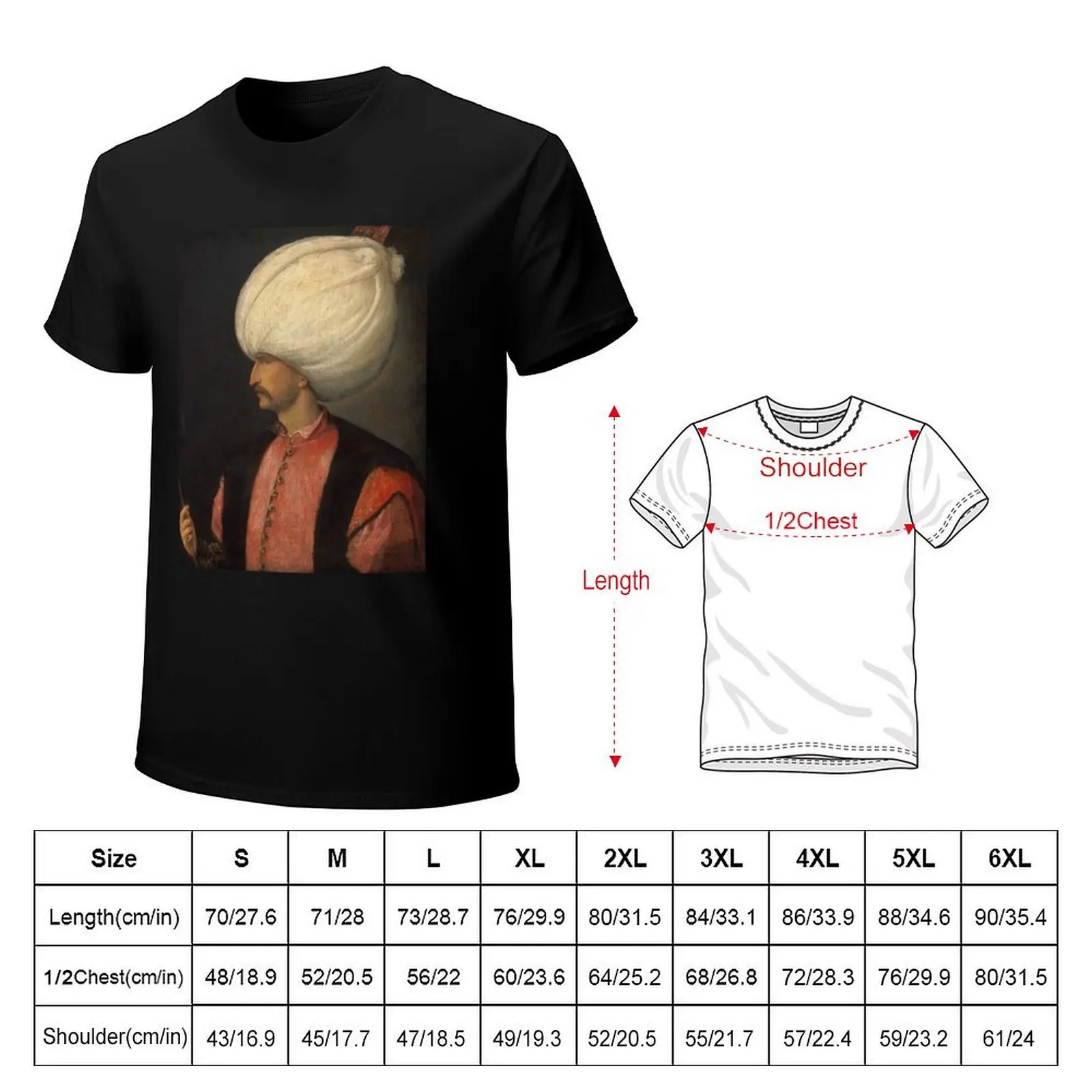 Ottoman Painting: Portrait of the Sultan Suleiman the Magnificent T-Shirt Plus Size Quick Dry Sports Tee