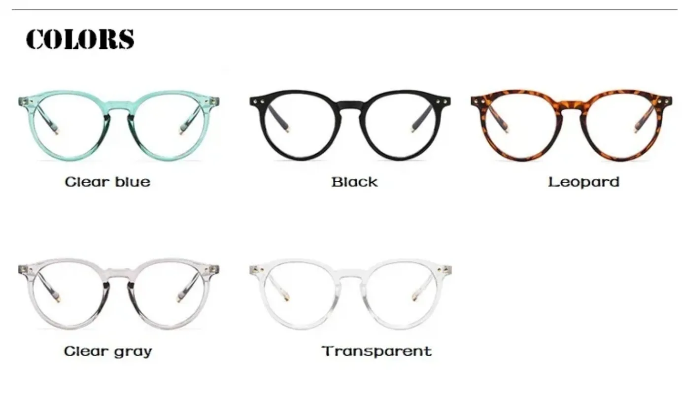 Vintage Round Optical Glasses Women Men Anti Blue Light  Eyeglasses Frame Prescription Transparent Lens Spectacle Frame Unisex view 6