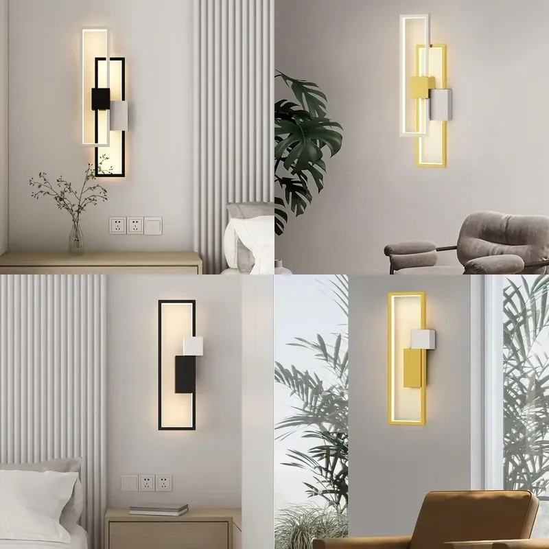 Modern simple long square bedside wall lamp corridor corridor porch wall lamp net red bedroom living room staircase balcony