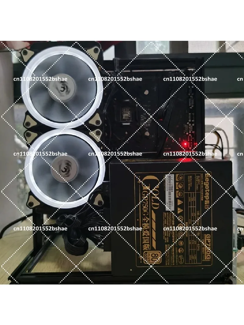 All-aluminum open frame computer case for MATX ITX motherboard, air-cooled desktop gaming chassis