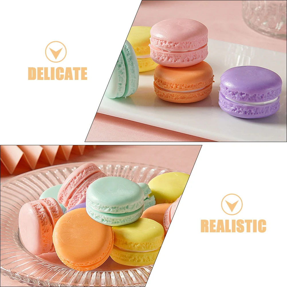 10 Pcs Faux Macarons Home Decor Artificial Cake Model Realistic Fake Ornament Models Photo Prop Bread Toy Simulation Food Cakes