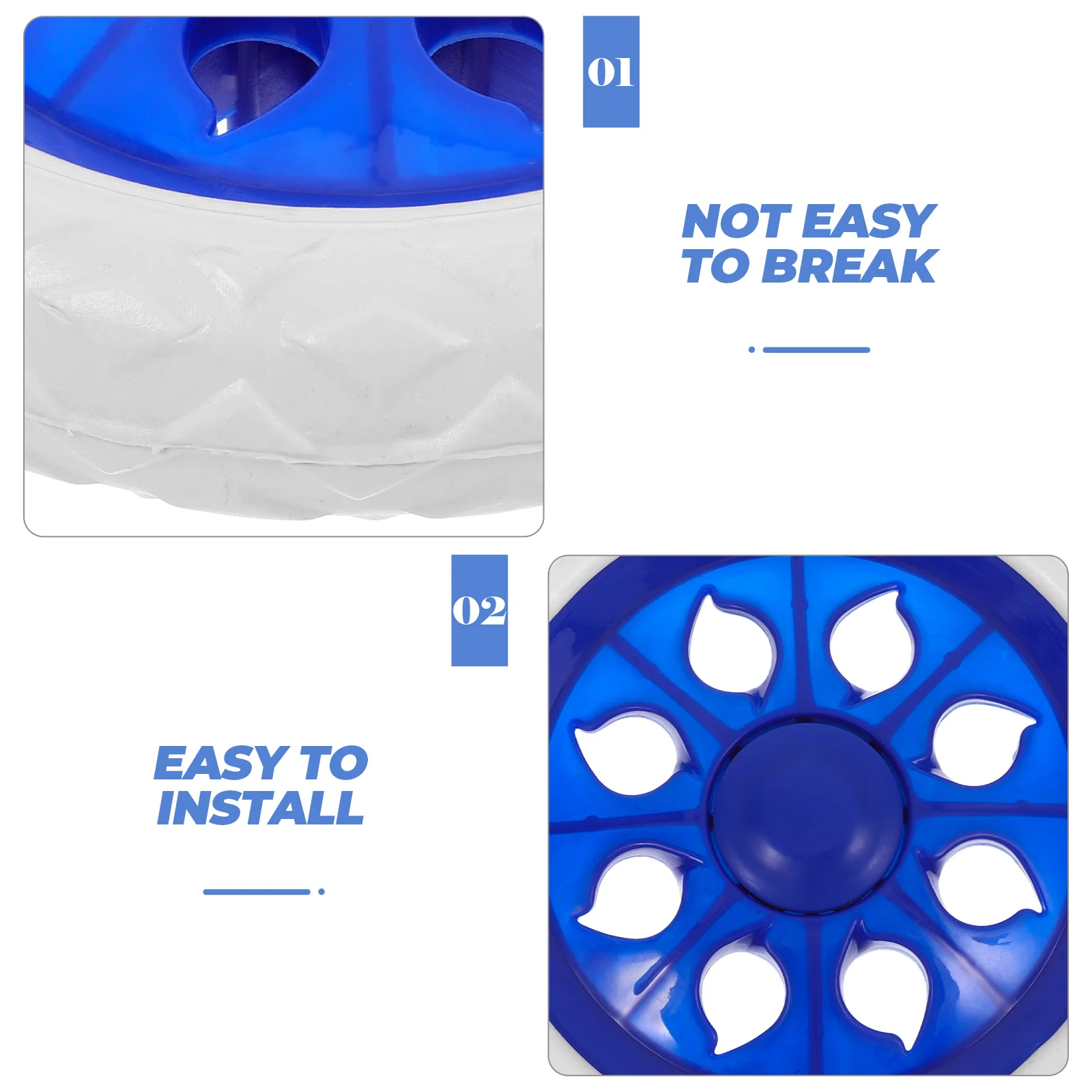 2 Pcs Folding Shopping Cart Heavy Duty Wheels Grocery Small Trailer Basket Replacement Blue