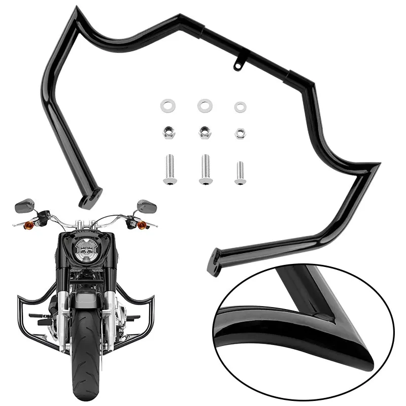 Motorcycle Accessories Front Engine Guard Crash Bar Protection Bumper Sharp Angle Style For Harley Softail Street Bob 2018-up