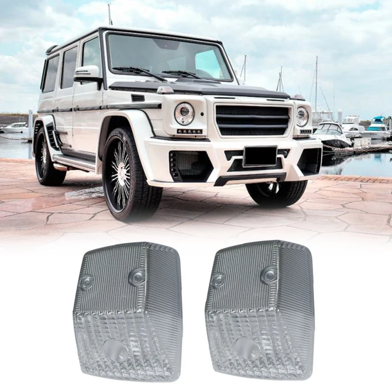 

2Pcs Car Turn Signal Corner Lamp Lenses Cover For Mercedes Benz G CLASS W463 G500 G550 G55 A4638260057