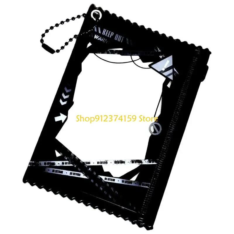 

G5AE Practical PVC Card Sleeve Office Card with Trendy Caution Pattern