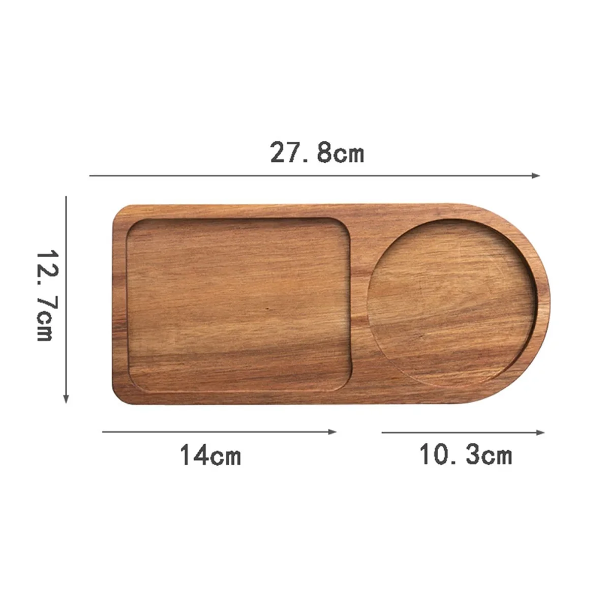 Coffee Tray Wood Plate Breakfast Tray for Serving Food Hospitality Coffeeware Teaware Decor Table Decoration Accessory C