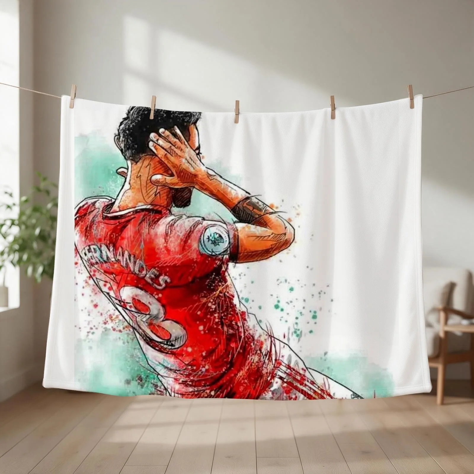 bruno fernandes art Throw Blanket couch cozy soft plush fuzzy picnic outdoor blanket