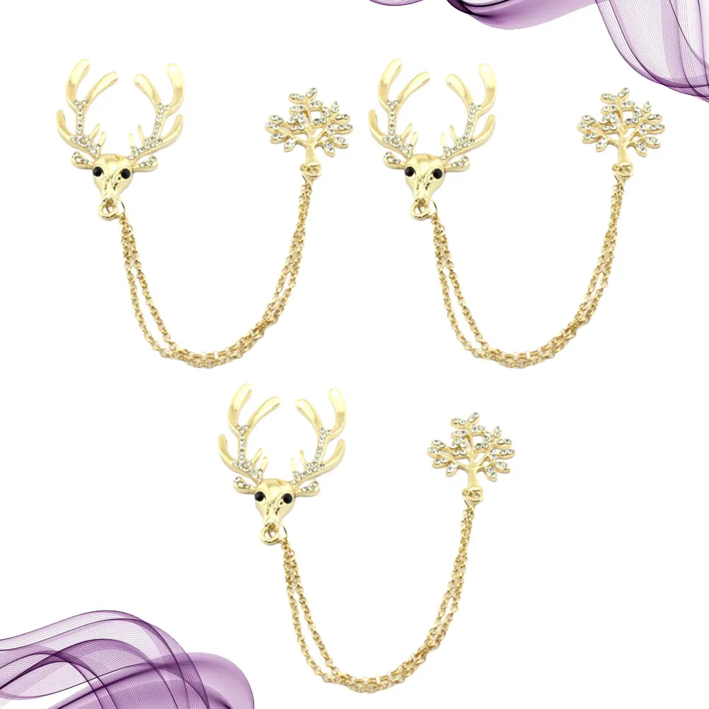 3Pcs Tassel Ornament for Phone Case DIY Decoration Cute Stylish Lifelike Design Golden Deer Wintersweet Sticking Accessory