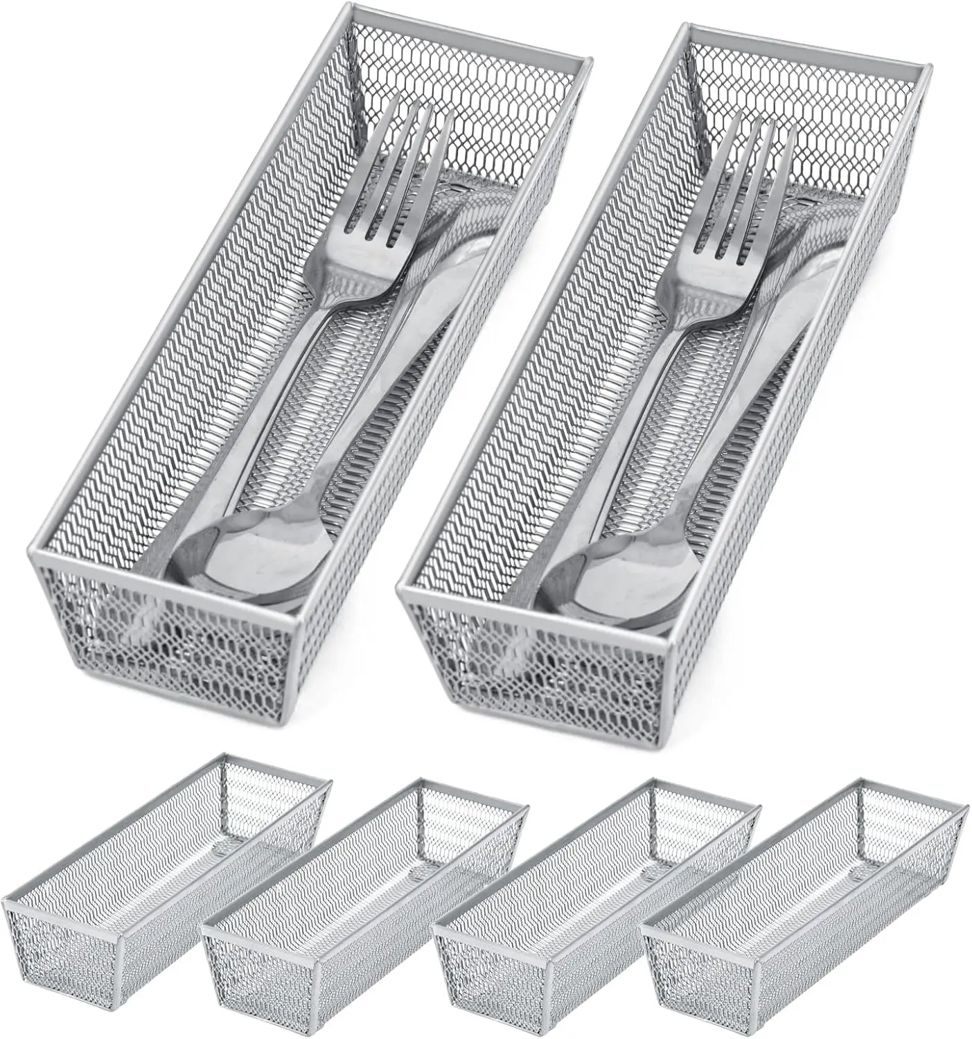 

Silverware Organizer,Mesh Drawer Organizer for Kitchen，Metal Utensil Organizer for Flatware, Knives
