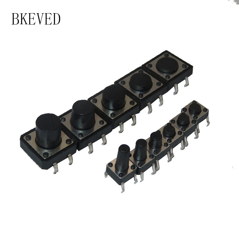 Micro-interrupteur tactile DIP 4 broches, 12x12, 12x4.3mm, 5mm, 6mm, 7mm, 8mm, 9mm, 10mm, 12, 50 pièces MM