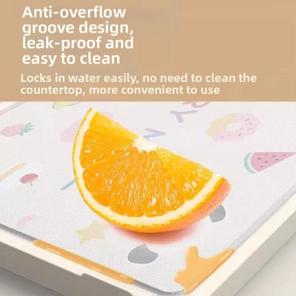 

Anti-Mold Double-sided Cutting Board Anti-Slip Cartoon Kitchen Chopping Block with Handle Odor-Free Antibacterial Chopping Board