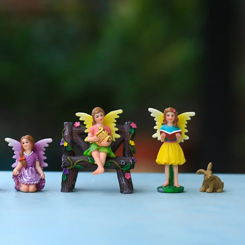 

Комбинированные фигурки цветочной феи, орнамент, подарочная коробка, сад, настольная сцена, украшение, подарок, изделия из смолы, миниатюрные статуи, предметы