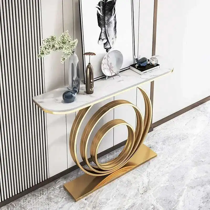 

Modern Iron Art Console Tables Entrance Console Simple Porch Cabinet New Chinese-style Table Light Luxury Living Room Furniture