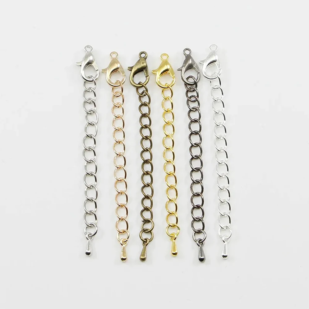 20 pieces/batch, 50/70 mm, single color extended tail chain lobster buckle connector LK-AA639