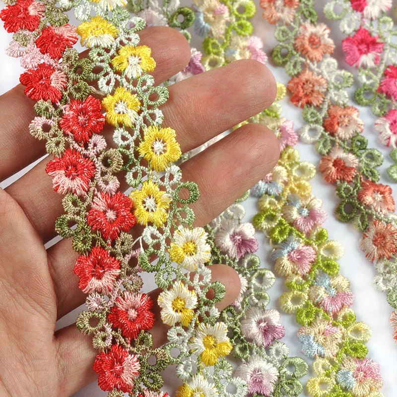 1yard 2cm Flower Trim Lace Ribbons For Gift Wrapping DIY Crafts Sewing Accessories Wedding Dress Party Decor Handmade Materials