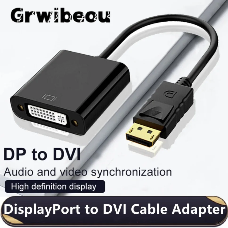 Adaptateur de câble DP vers DVI, convertisseur 1080P DisplayPort, câble de conversion DP vers DVI pour PC HDTV, moniteur, budgétaire