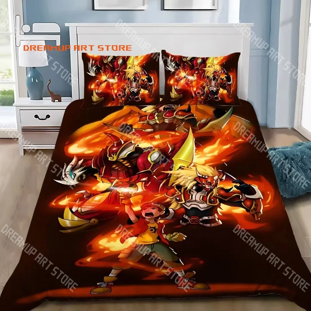 2026 3D Print Digimon Adventure Agumon Bedding Set Single Twin Full Queen King Size Bed Set Adult Kid Bedroom Duvetcover Set