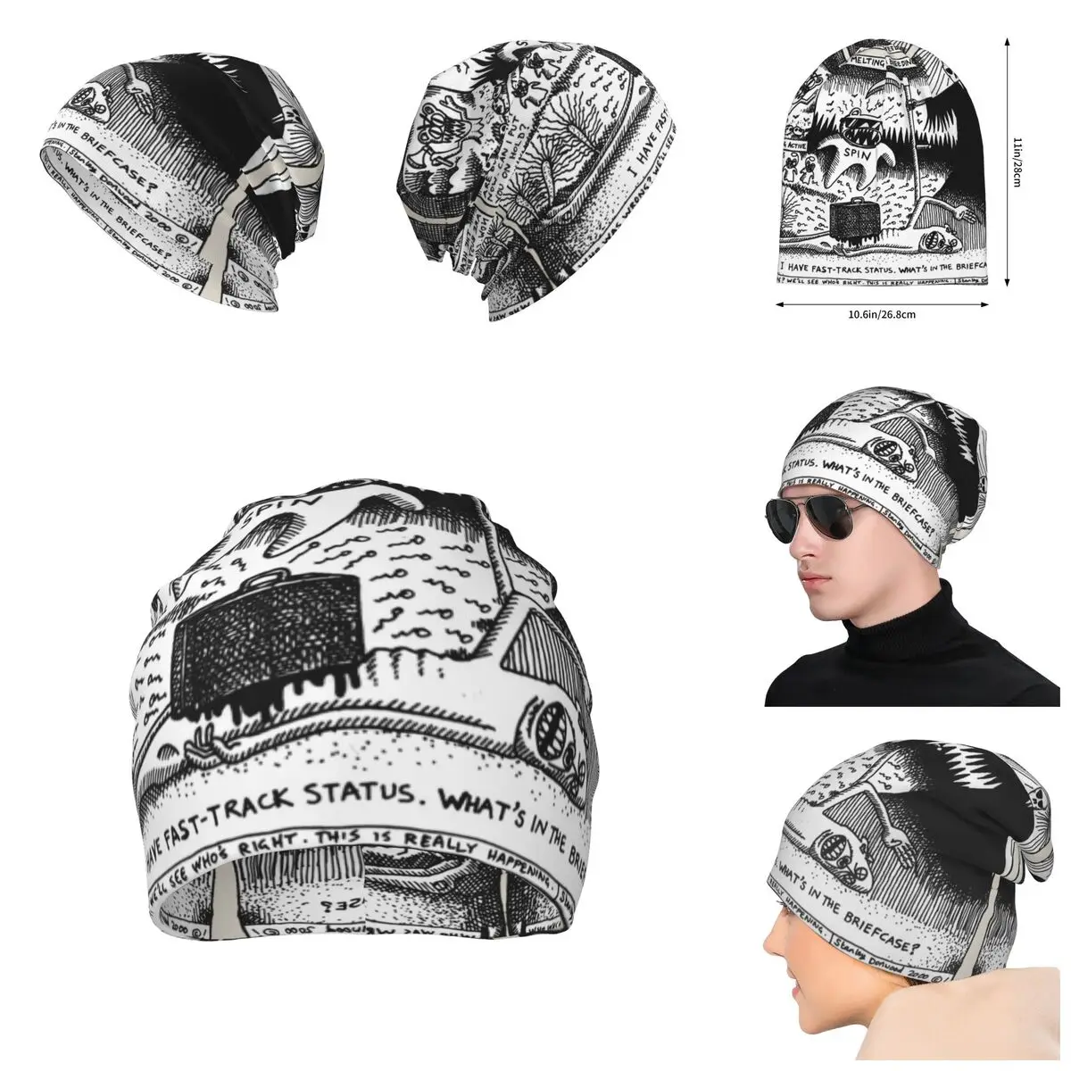 Radiohead Knitted Hat For Men And Women, Gift Unisex winter Warm Brimless printing Urinal Hat