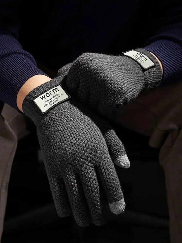 AliExpress Men's Thermal Winter Gloves Thickened Warm Windproof Fleece Lined Anti-Slip Touchscreen  for Cycling Sports Outdoor Activities