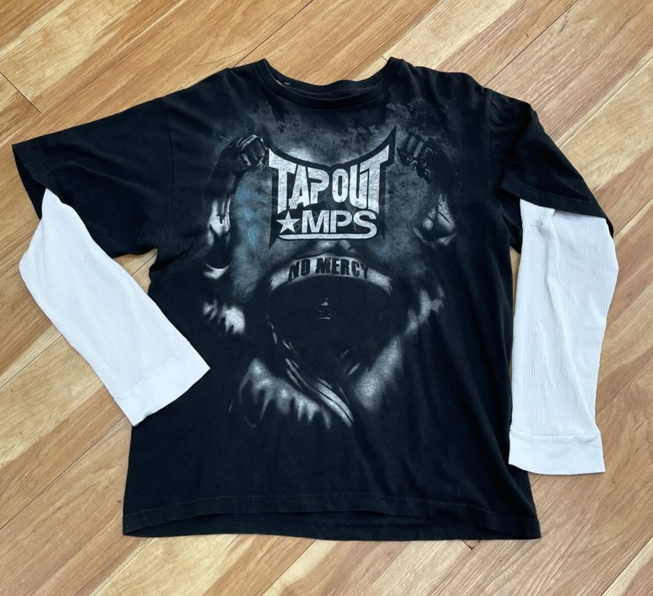 Y2K Oversized Long Sleeve Tapout T-Shirt Hip Hop Gothic Streetwear