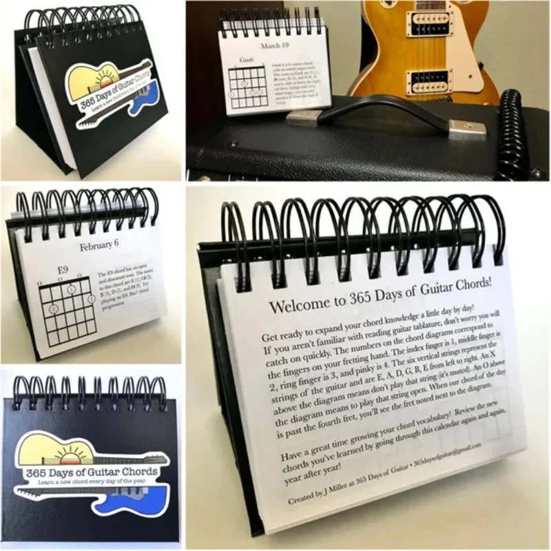 

beginners basic chords days desk calendar guitar practice calendar365 days of guitar chords 2023 creative guitar chord calendar