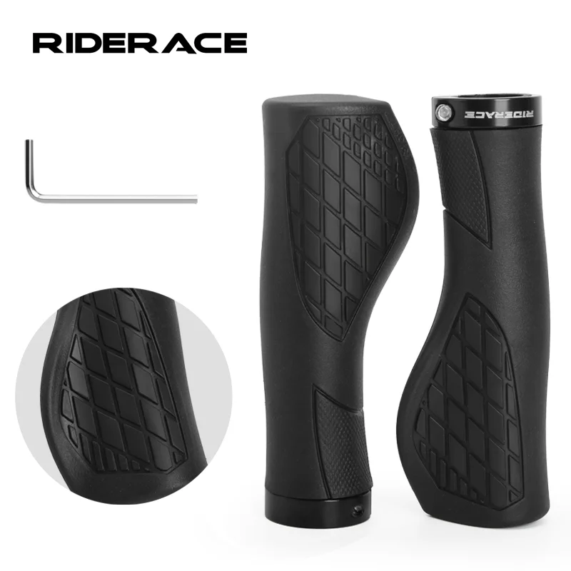 Bicycle Handlebar Grips TPR Rubber Comfy City Mountain Bike Scooter MTB Soft Cycling Handle Bar Cover End Non-slip Aluminum Lock