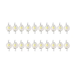 20 Pcs emettitori di perline LED bianchi ad alta potenza 2 Pin 3W 170-190Lm 6000K