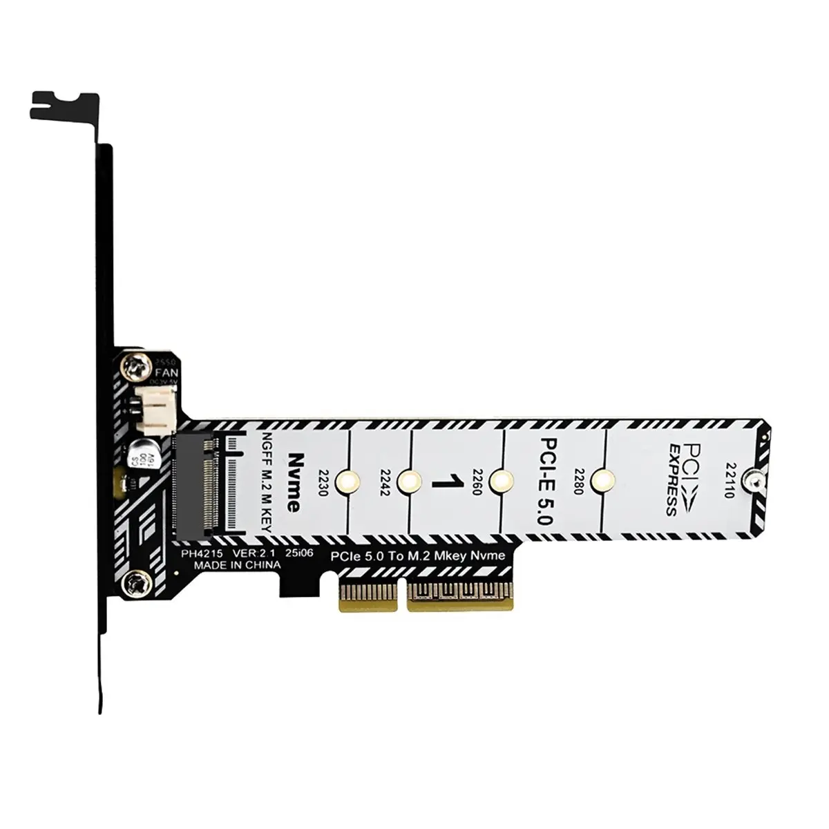 SCLS M.2 NVMe SSD to PCIe X4 Adapter Expansion Card for 2230 2242 2260 2280 22110 SSD PCIe 5.0 PH4215L Full-Height Bracket