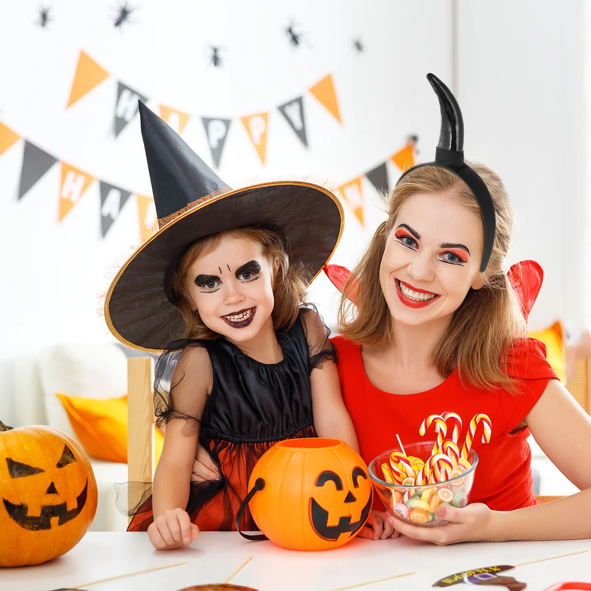 

1 шт. повязка на голову с рогами, удобный обруч из искусственных волос для Хэллоуина, косплея, вечеринок, выступлений, головной убор с рогами