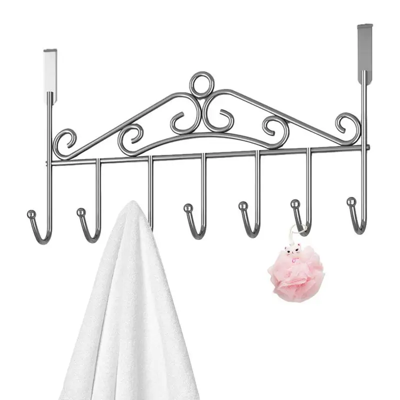 

Hooks Over The Door 7 Hooks Home Bathroom Organizer Rack Clothes Coat Hat Towel Hanger Bathroom Kitchen Accessories