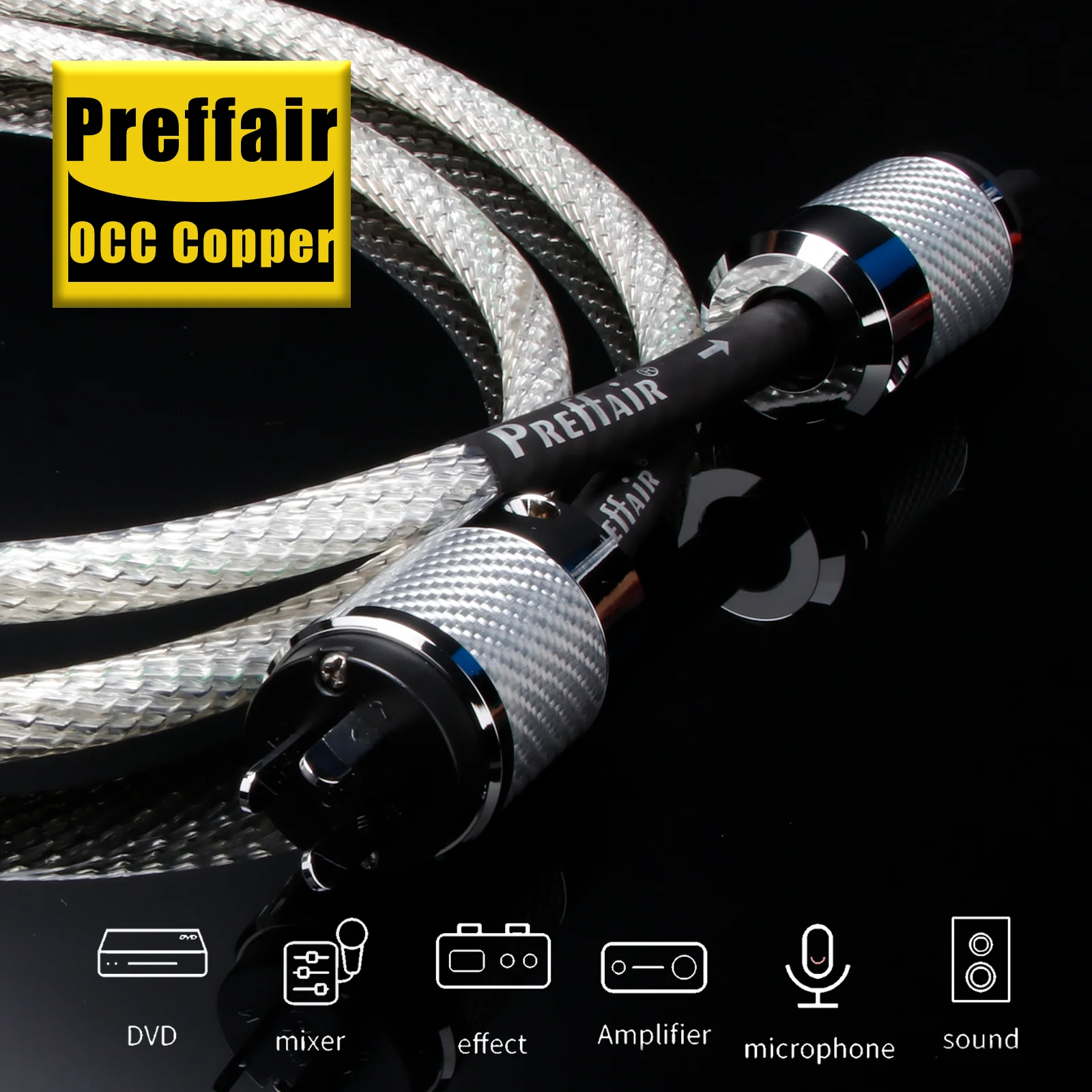 

Preffair D537 Power Cord OCC 6N Silver plated US/AU/US Hifi Audio Power Wire For Amplifier CD Player DIY Supply Cord