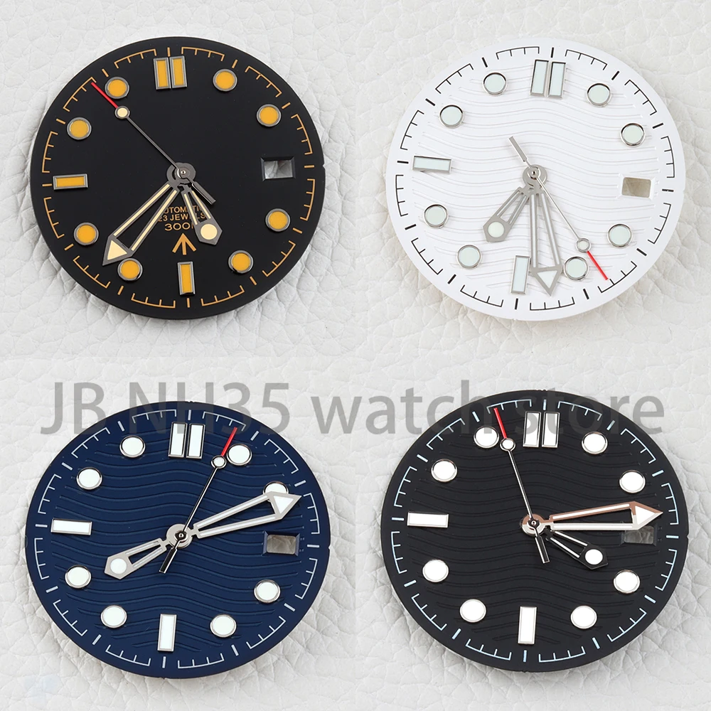 

31mm Dial Green Luminous NH35 Watch Dial Face Hands for Seamaster 300 NH35/NH36 Automatic Movement Watch Replacement Parts
