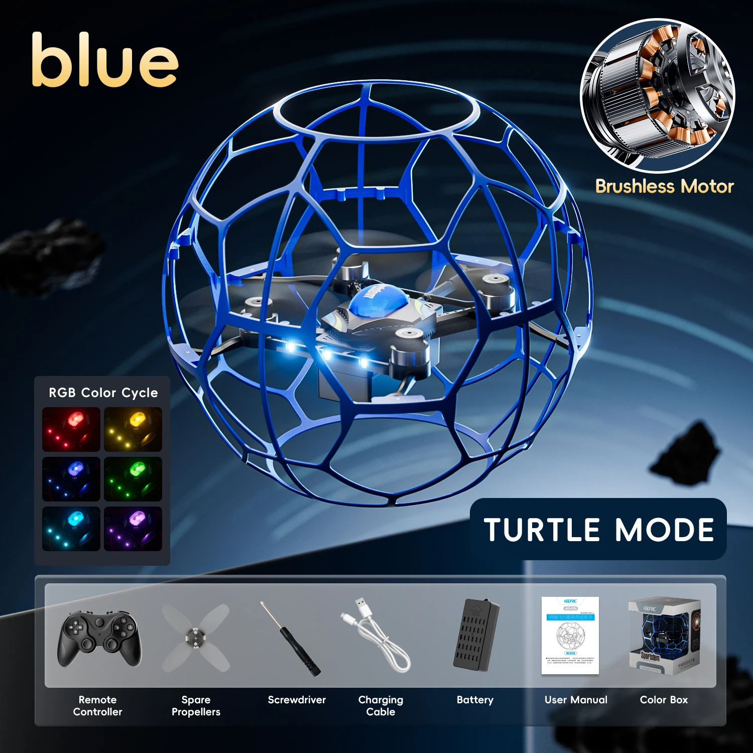 V51 Nieuwe 2.4G RC Racing Voetbal Drone 3D Volledige Bescherming Druk Hoogte Borstelloze Afstandsbediening Quadcopter Speelgoed Voor Kid volwassen