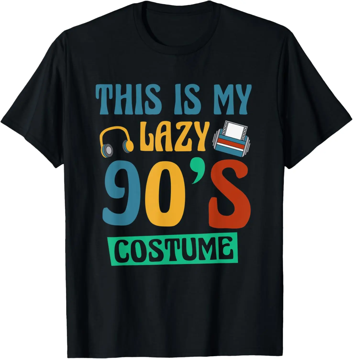 Headphones 1990s Music Lover Theme Party Nineties Funny 90s T-Shirt