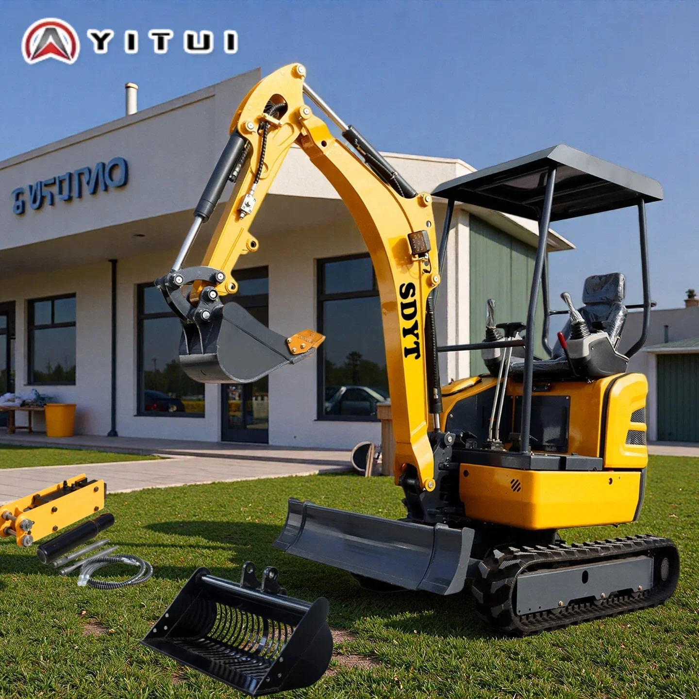 Mini Escavadeira Compacta de 2,6 Ton Diesel Euro 5 Rops Safety Ce para Mini Escavadeira Familiar Fazenda Personalizada