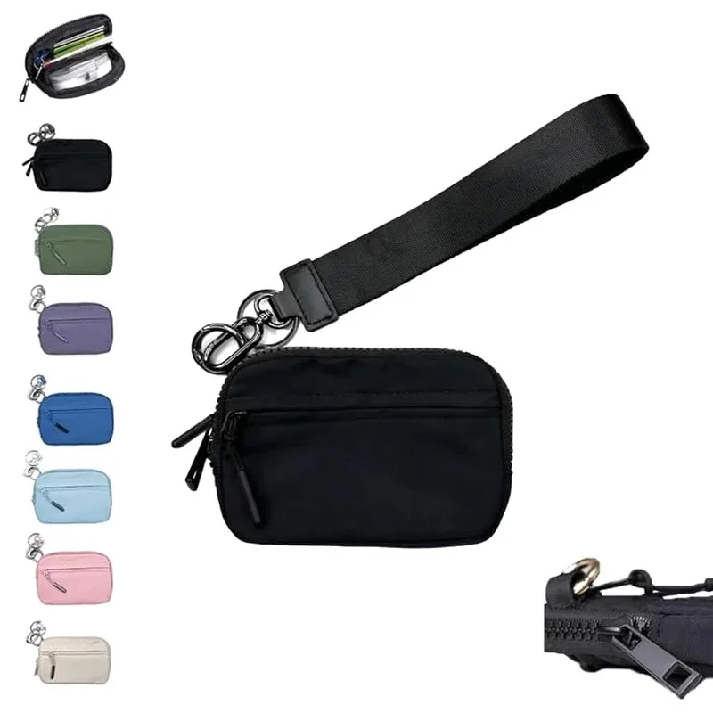 With Wrist Zip Coin Purse Ladies Casual Travel Bag Waterproof Nylon Small Wallet Multifunctional Card Holder