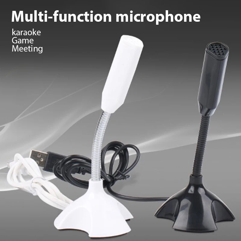 1PC USB Microphone For Laptop And Computers Adjustable Studio Singing Gaming Streaming Stand Mic KTV With Holder Desktop