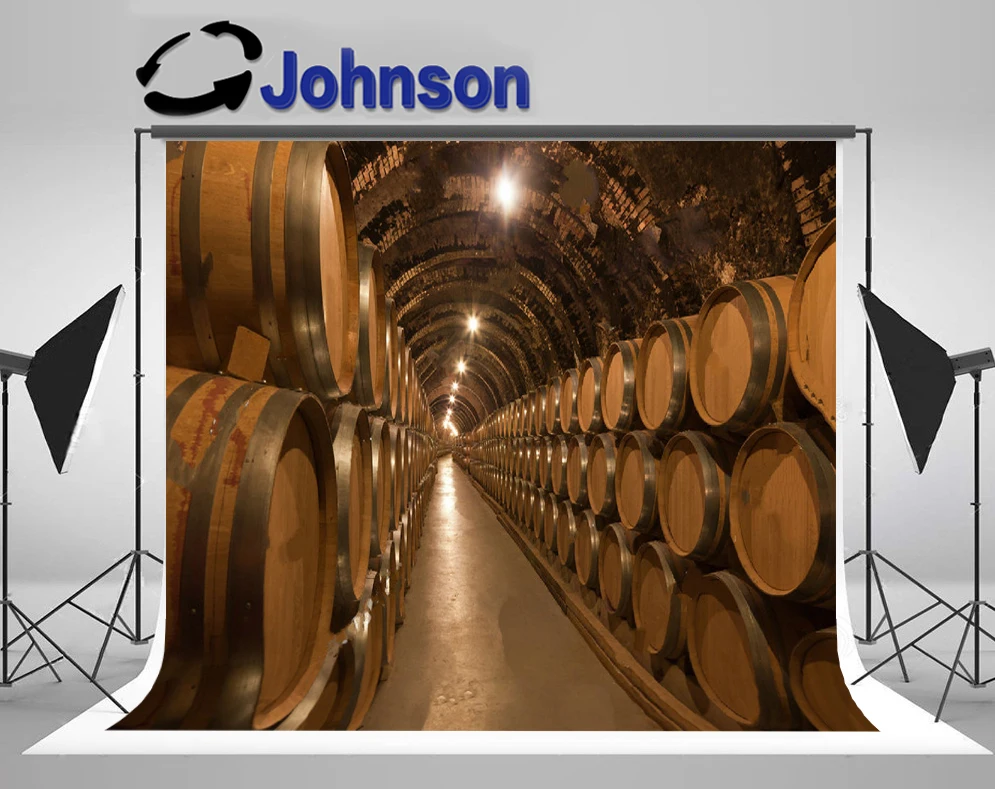 JOHNSON Wine Cellar Barrels Cellar Arch Hallway backgrounds  High quality Computer print party backdrop