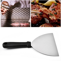 Stainless Steel Semicircle Cooking Shovel for Teppanyaki Tofu Steak Shovel Pancakes Spatula BBQ Pizza Server Kitchen Accessories